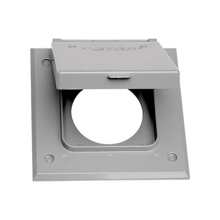 Sigma Engineered Solutions Weatherproof Cover, Outlet Box Type, 2 Gang, Metal Die-Cast, Round Receptacle Cover Type 14321